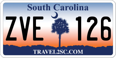 SC license plate ZVE126