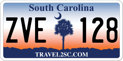 SC license plate ZVE128