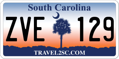 SC license plate ZVE129