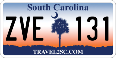 SC license plate ZVE131