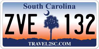 SC license plate ZVE132