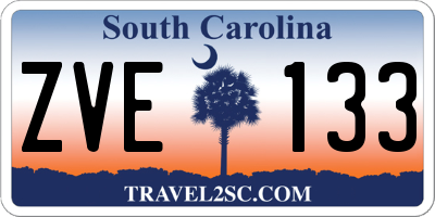 SC license plate ZVE133