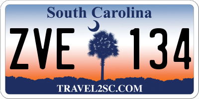 SC license plate ZVE134