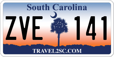 SC license plate ZVE141