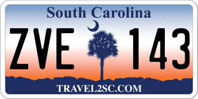 SC license plate ZVE143