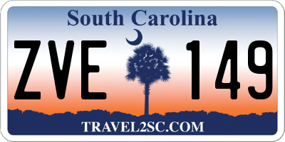 SC license plate ZVE149