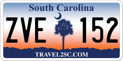 SC license plate ZVE152