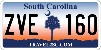 SC license plate ZVE160