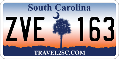 SC license plate ZVE163