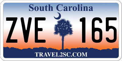 SC license plate ZVE165