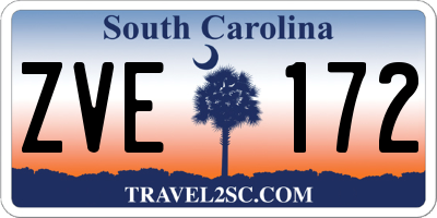 SC license plate ZVE172