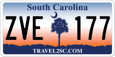 SC license plate ZVE177