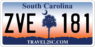 SC license plate ZVE181