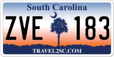 SC license plate ZVE183