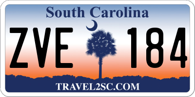 SC license plate ZVE184