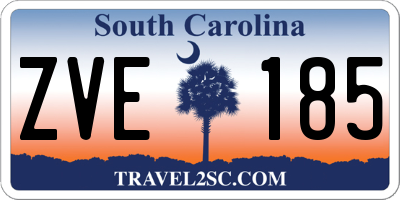 SC license plate ZVE185