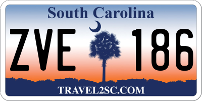 SC license plate ZVE186