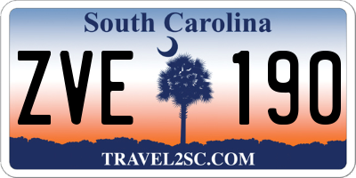 SC license plate ZVE190