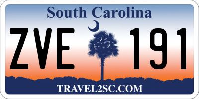 SC license plate ZVE191