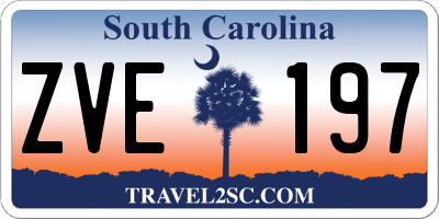 SC license plate ZVE197