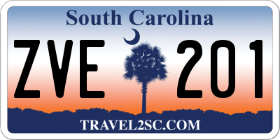 SC license plate ZVE201