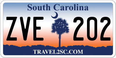 SC license plate ZVE202