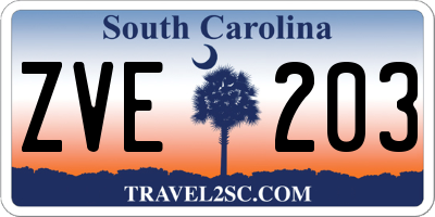 SC license plate ZVE203