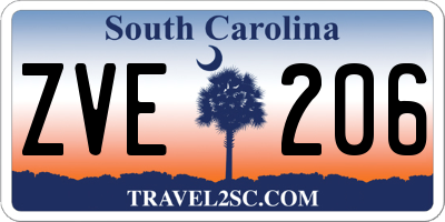 SC license plate ZVE206