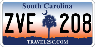 SC license plate ZVE208