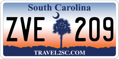 SC license plate ZVE209