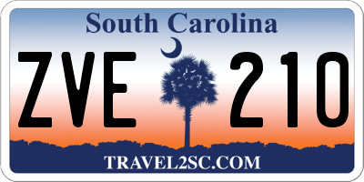 SC license plate ZVE210