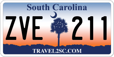 SC license plate ZVE211