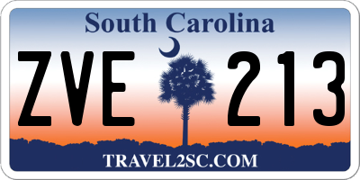 SC license plate ZVE213