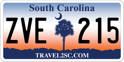 SC license plate ZVE215