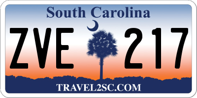 SC license plate ZVE217
