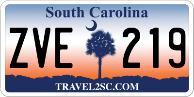 SC license plate ZVE219