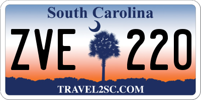 SC license plate ZVE220