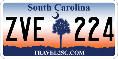 SC license plate ZVE224