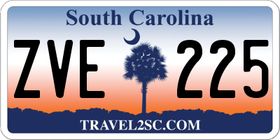 SC license plate ZVE225