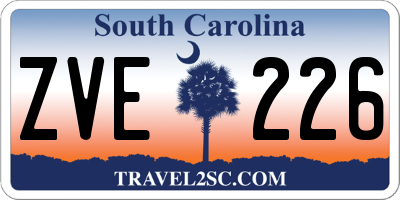 SC license plate ZVE226