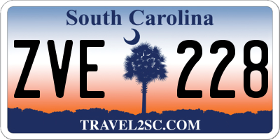 SC license plate ZVE228