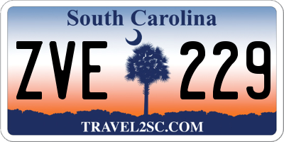 SC license plate ZVE229