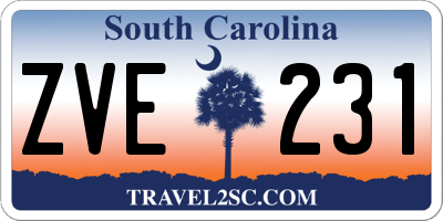 SC license plate ZVE231