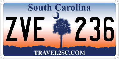SC license plate ZVE236