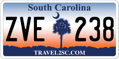 SC license plate ZVE238