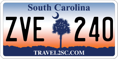 SC license plate ZVE240
