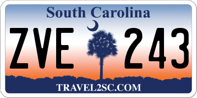 SC license plate ZVE243
