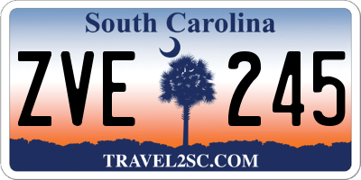 SC license plate ZVE245