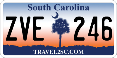 SC license plate ZVE246