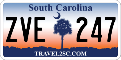 SC license plate ZVE247